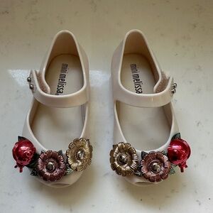 Mini Melissa Cream Floral Dress Shoes